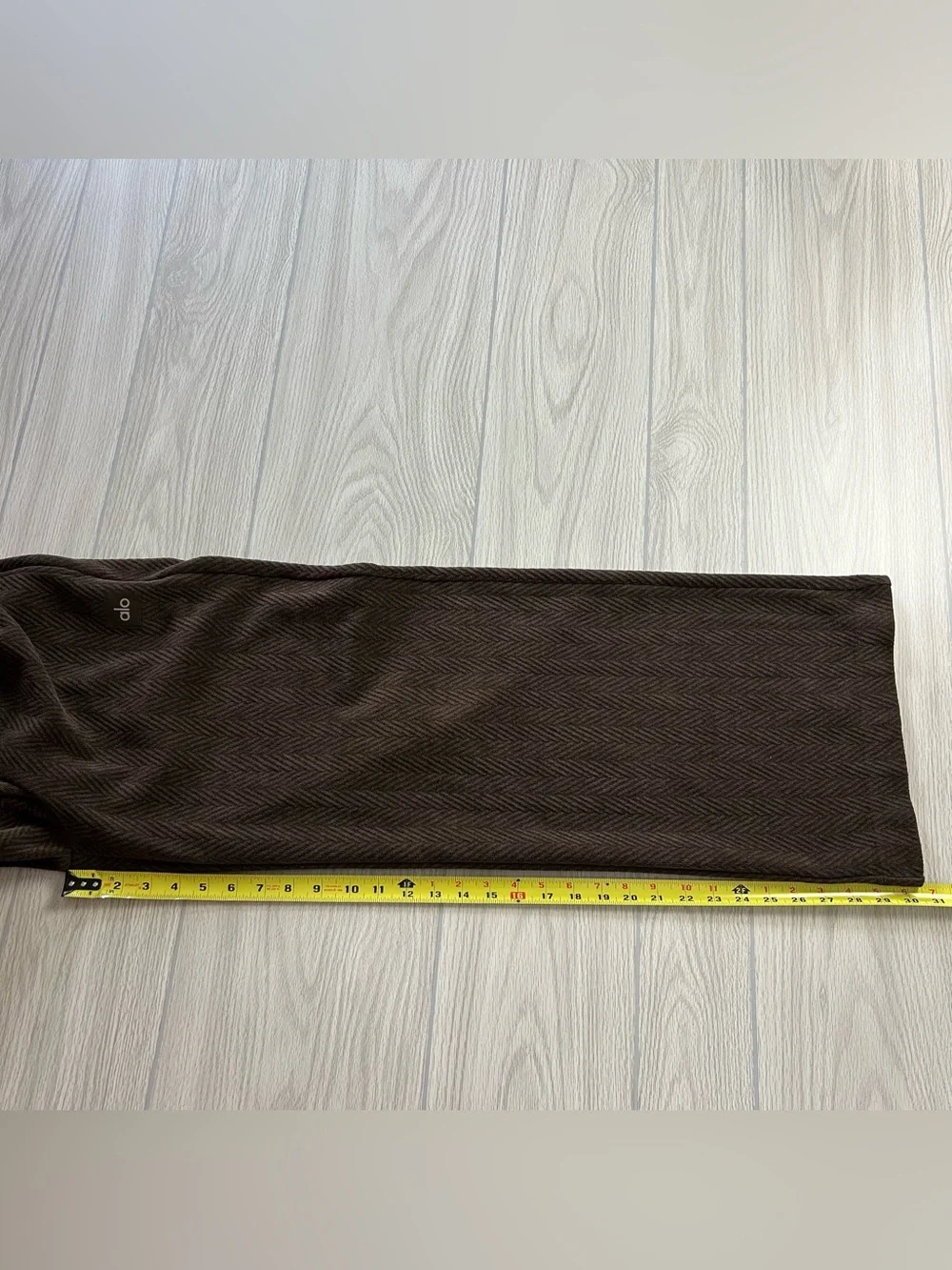 ALO YOGA Winter Break Micro Corduroy Top & Wide Leg Pant Lounge Set Espresso S